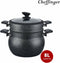 Cheffinger CF-COUS12 - Couscouspot - 12 liter marmercoating - Zwart