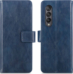 iMoshion Hoesje Geschikt voor Samsung Galaxy Z Fold 3 Hoesje Met Pasjeshouder - iMoshion Luxe Bookcase - Blauw