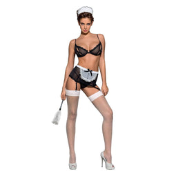 Kanten Ondergoed Set Obsessive Maidme S/M Zwart