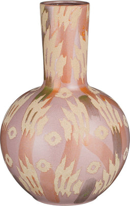 Mica Decorations Javi Vaas - Keramiek - Abstract patroon - Roze Beige (1 stuk)
