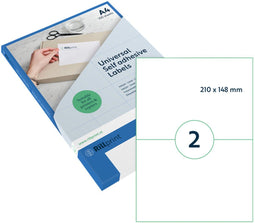 Etiket rillprint 210x148mm mat transparant 50st