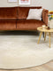 Vloerkleed MOMO Rugs Panorama Uni Rond White Vloerkleed - 200 rond - Rond - Laagpolig,Rond Tapijt - Klassiek - Beige