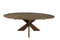 HSM Collection Ovale eettafel met kruispoot - 180x100 cm - vintage - teak