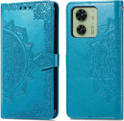 iMoshion Hoesje Geschikt voor Motorola Edge 40 Hoesje Met Pasjeshouder - iMoshion Mandala Bookcase - Turquoise