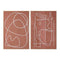Schilderij Home ESPRIT Beige Terra cotta Abstract 83 x 4,3 x 123 cm (2 Stuks)