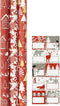 Benza - Kerstpapier - Cadeaupapier met naamlabels - Rood - 2mx70cm - 3-pack