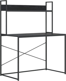 vidaXL - Computerbureau - 110x60x138 - cm - bewerkt - hout - zwart