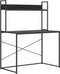 vidaXL - Computerbureau - 110x60x138 - cm - bewerkt - hout - zwart