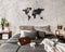 MiMi Innovations® Luxe Houten Wereldkaart - Muurdecoratie - True Puzzel met Landnamen - 150x90 cm/59.1x35.4 inch - Zwart