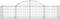 vidaXL - Schanskorven - 5 - st - gewelfd - 200x50x40/60 - cm - gegalvaniseerd - ijzer