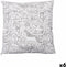 Kussen Wit Zwart 43 x 13 x 43 cm Om te schilderen (6 Stuks)