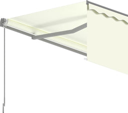 vidaXL - Luifel - handmatig - uittrekbaar - met - rolgordijn - 5x3 - m - crèmekleurig