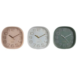 Muurklok Home ESPRIT Wit Groen PVC 28,5 x 5 x 28,5 cm (3 Stuks)