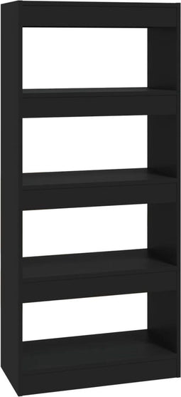 vidaXL - Boekenkast/kamerscherm - 60x30x135 - cm - bewerkt - hout - zwart
