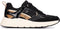 POSH by Poelman CARO - Dames Sneakers - Imitatie suède met vetersluiting - Zwart met combinatie