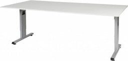 Verstelbaar Bureau - 200x100 wit - alu frame