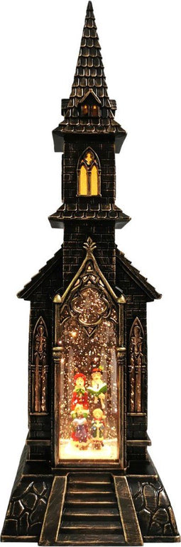 Kerk met water LED 39,5cm B/O