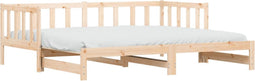 vidaXL - Slaapbank - met - onderschuifbed - 90x190 - cm - massief - grenenhout