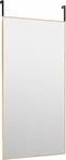 vidaXL - Deurspiegel - 50x100 - cm - glas - en - aluminium - goudkleurig