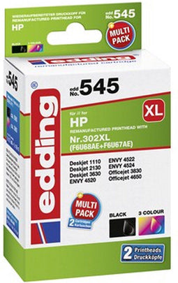 Edding EDD-545 - Inkjet Cartridge - Hoog (XL) rendement - Zwart en kleur (2 stuks)