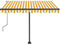 vidaXL - Luifel - vrijstaand - handmatig - uittrekbaar - 350x250 - cm - geel - en - wit
