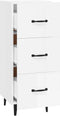 vidaXL - Dressoir - 34,5x34x90 - cm - bewerkt - hout - hoogglans - wit