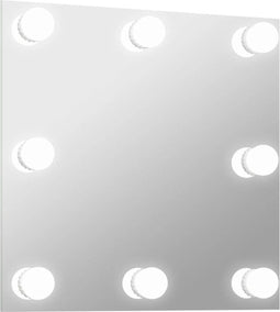 vidaXL - Wandspiegel - met - LED-lampen - vierkant - glas