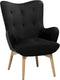 Beliani VEJLE - Chesterfield fauteuil - Zwart - Fluweel