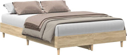 vidaXL - Bedframe - zonder - matras - 135x190cm - spaanplaat - sonoma - eikenkleurig