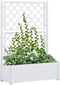 vidaXL - Plantenbak - met - latwerk - 100x43x142 - cm - PP - wit