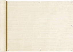vidaXL - Balkonscherm - 75x300 - cm - HDPE - crèmekleurig