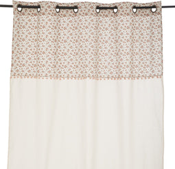 Atmosphera Platteland Gordijn 140x260cm - Kant en klaar met ringen - Champagne met Bloemetjes