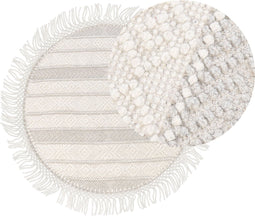 BALTALAR - Modern vloerkleed - Beige - ø 140 cm - Wol