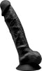 SILEXD - Realistische Dildo met Testikels - 23 x 4,4 cm - Zwart