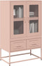vidaXL - Hoge - kast - 68x39x111,5 - cm - staal - roze