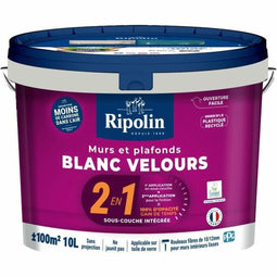 Ripolin Grondverf - 2 in 1 wand & plafond - fluweel wit - 10 L
