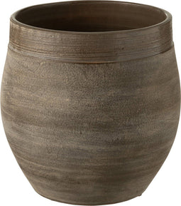 J-Line bloempot Gio - keramiek - bruin - large - Ø 29.00 cm