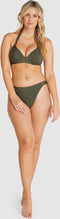 Baku Glimmer D/DD - Voorgevormde halter bikinitop - Ribbel structuur - Groen