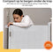 Goliving Oprolbaar Traphekje - Veiligheidshekje - Push & Turn - 10 tot 150 cm Breed - Aluminium frame - Mesh - Wit