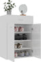 vidaXL - Schoenenkast - 60x35x84 - cm - bewerkt - hout - hoogglans - wit