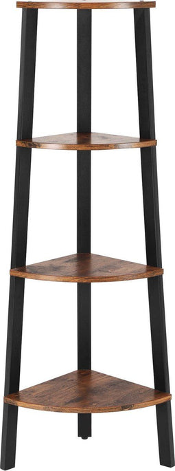 Houten Hoekkast met 4 Niveaus - Vintage Bruin