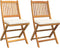 vidaXL - Vouwtuinstoelen - met - Witte - Kussen - 2 - stuks - van - Massief - Acaciahout