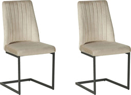 Set van 2 eetkamerstoelen LAVONIA Fluweel Taupe