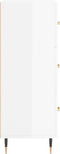 vidaXL - Dressoir - 69,5x34x90 - cm - bewerkt - hout - hoogglans - wit