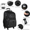 Reisrugzak met wielen - 17 inch laptoptrolley - waterbestendig en multifunctioneel - Zwart