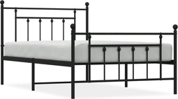 vidaXL-Bedframe-met-hoofd--en-voeteneinde-metaal-zwart-100x200-cm