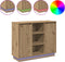 vidaXL - Dressoir - met - LED - Artisan - Eiken - 90x32x75 - cm - Geengineerd - Hout