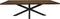 Rechthoekige eettafel tuin - 220x100x76 - Naturel/zwart - Teak/metaal