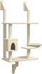 vidaXL - Kattenmeubel - wandgemonteerd - met - krabpaal - 153 - cm - crèmekleurig