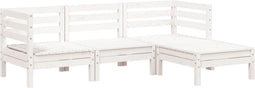 vidaXL - Tuinbank - 3-zits - met - voetenbank - massief - grenenhout - wit